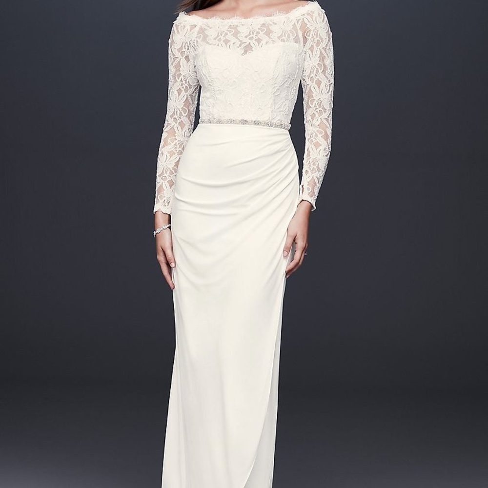 Off the shoulder wedding dress